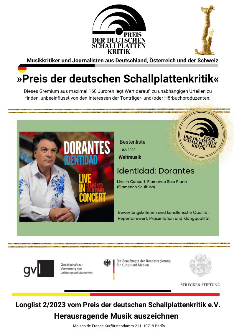 DORANTES: Nominierung zum  “Preis der deutschen Schallplattenkritik”!